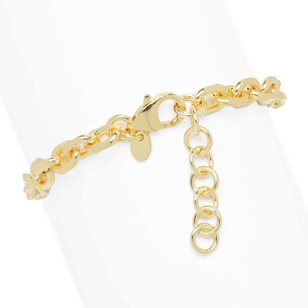 Toscana Italiana 18K Gold Plated Polished ID Oval Link Bracelet by Steals