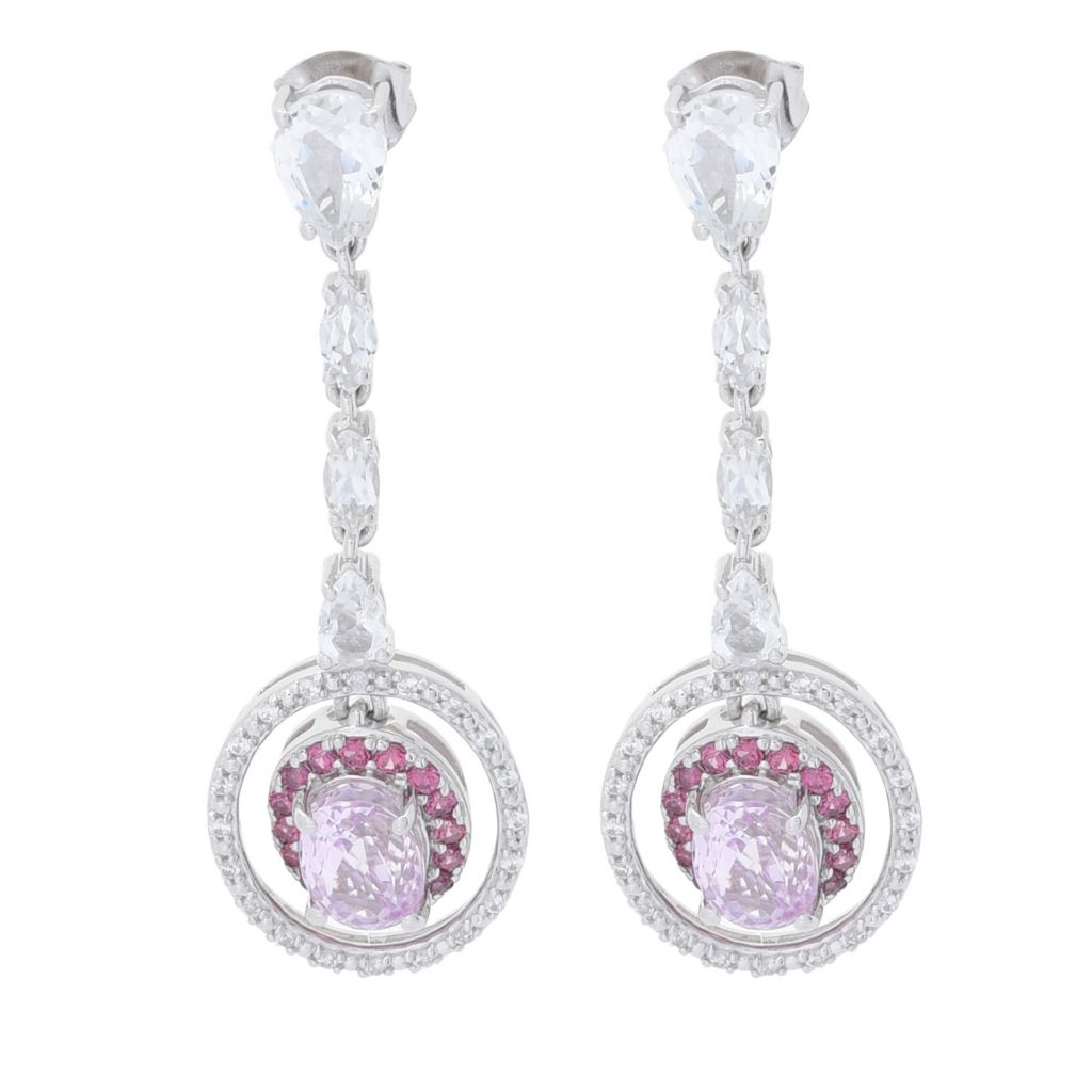 Gem Treasures 6.46ctw Kunzite & Gemstone Dangle Earrings by Steals
