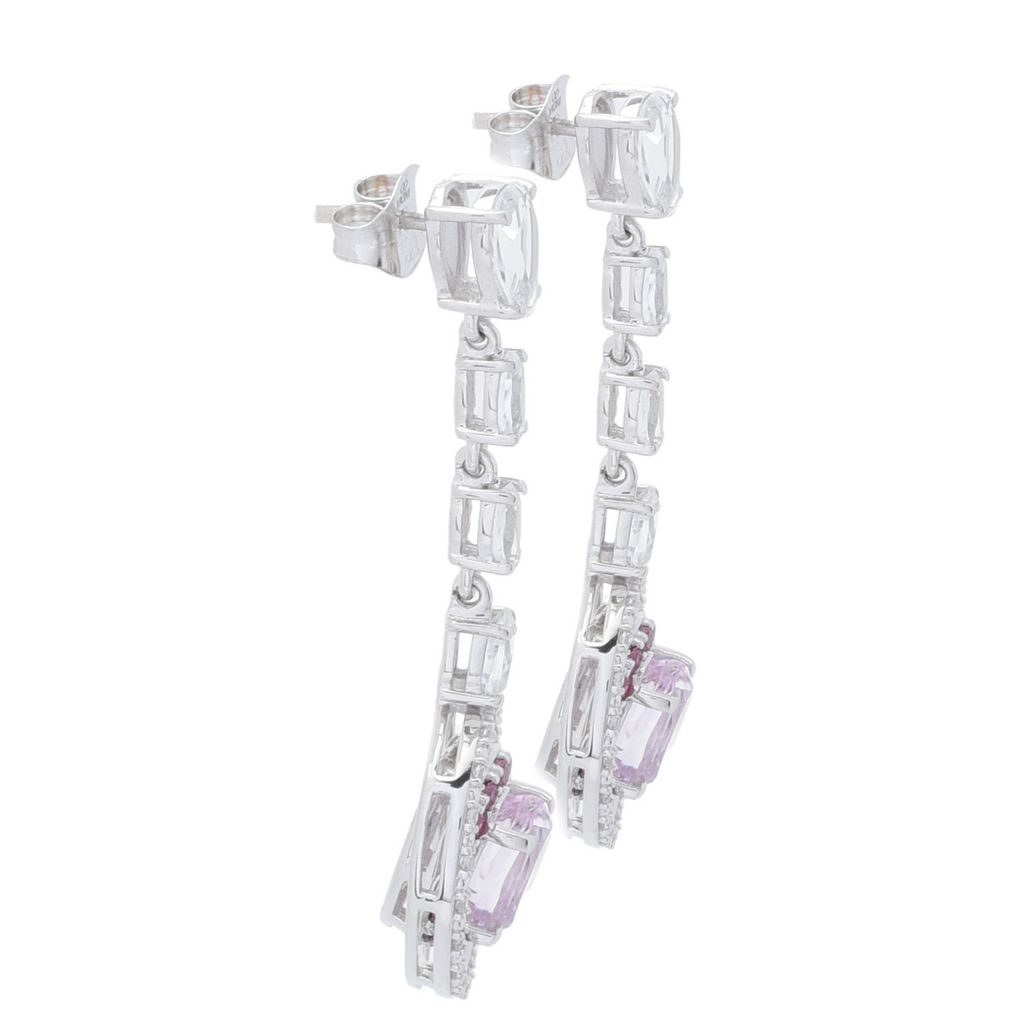 Gem Treasures 6.46ctw Kunzite & Gemstone Dangle Earrings by Steals