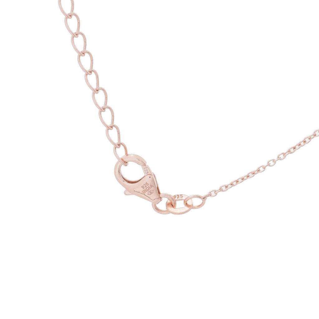 Gem Treasures 18K Rose Vermeil 3.70ctw Kunzite & Zircon Bow Pendant w/ Chain by Steals