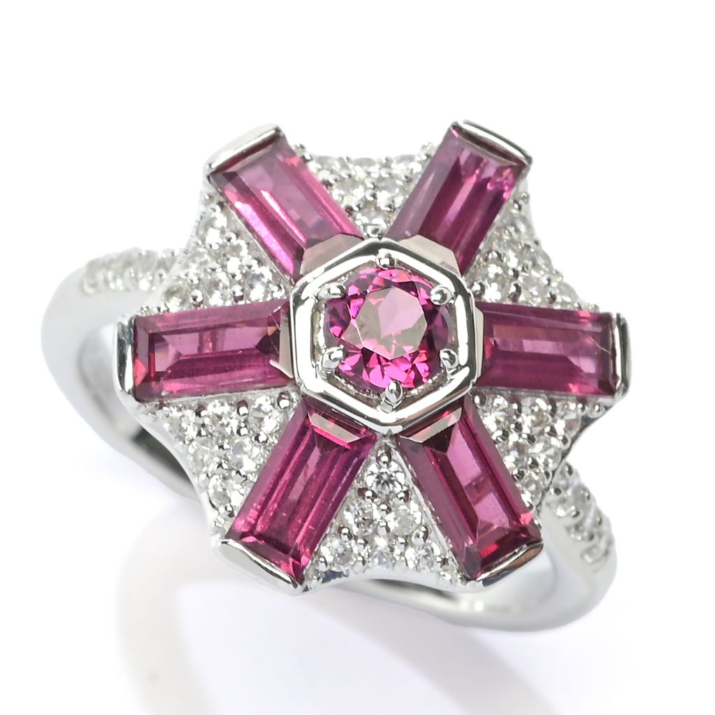 Gem Treasures Choice of Gemstone & White Zircon Pinwheel Ring by Steals