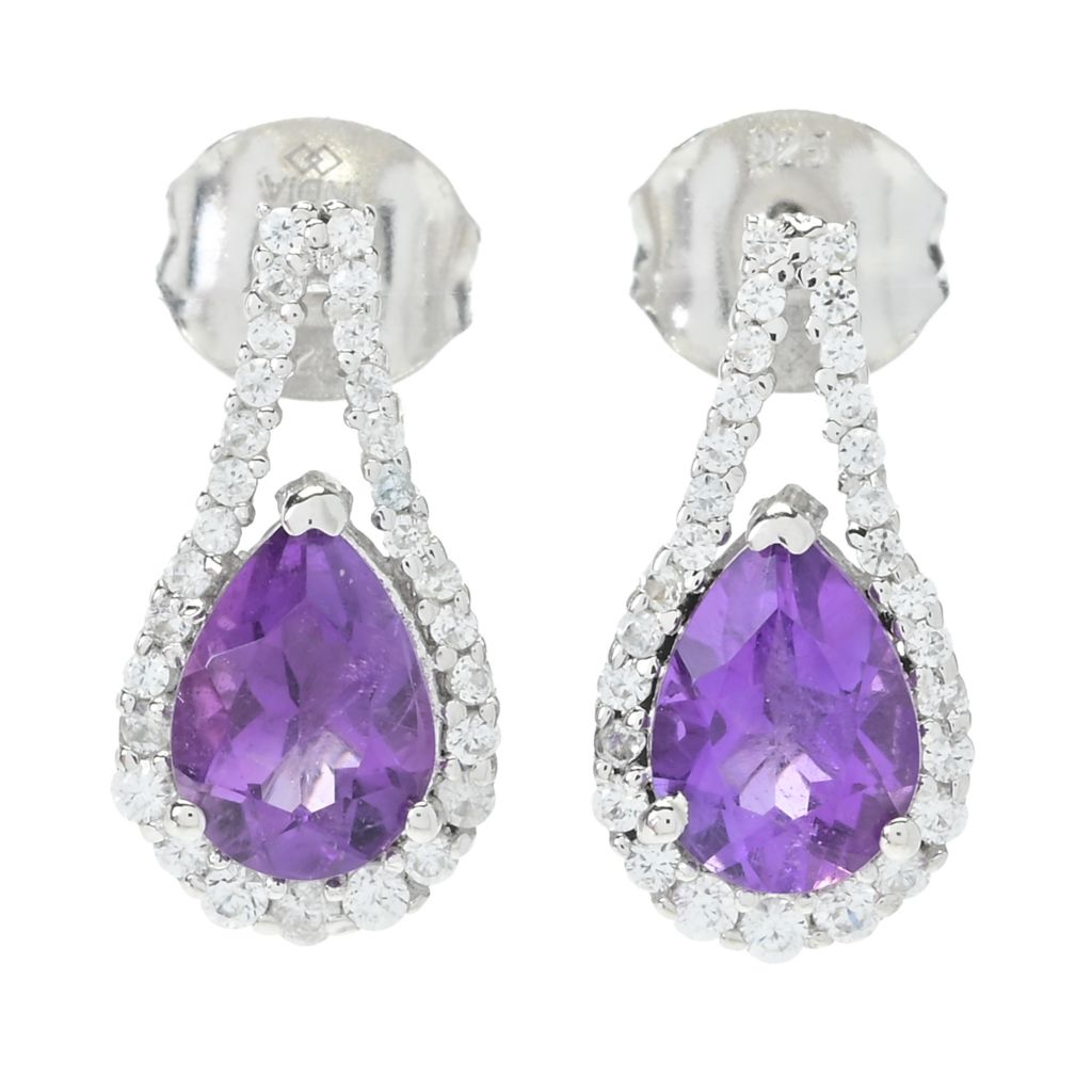 Gem Treasures Choice of Pear Shape Gem & Zircon Drop Earrings by Steals
