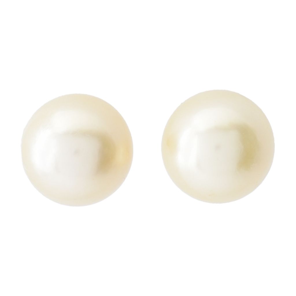 Imperial Pearl 9-10mm Golden South Sea Cultured Pearl Stud Earrings by Steals