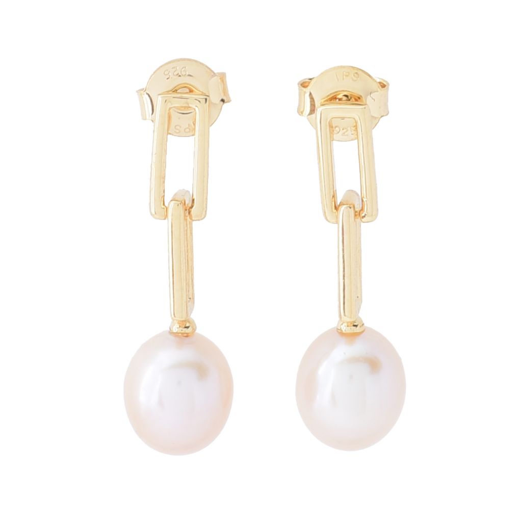 Imperial Pearl Freshwater Cultured Pearl Paperclip Dangle 1" Earrings by Steals