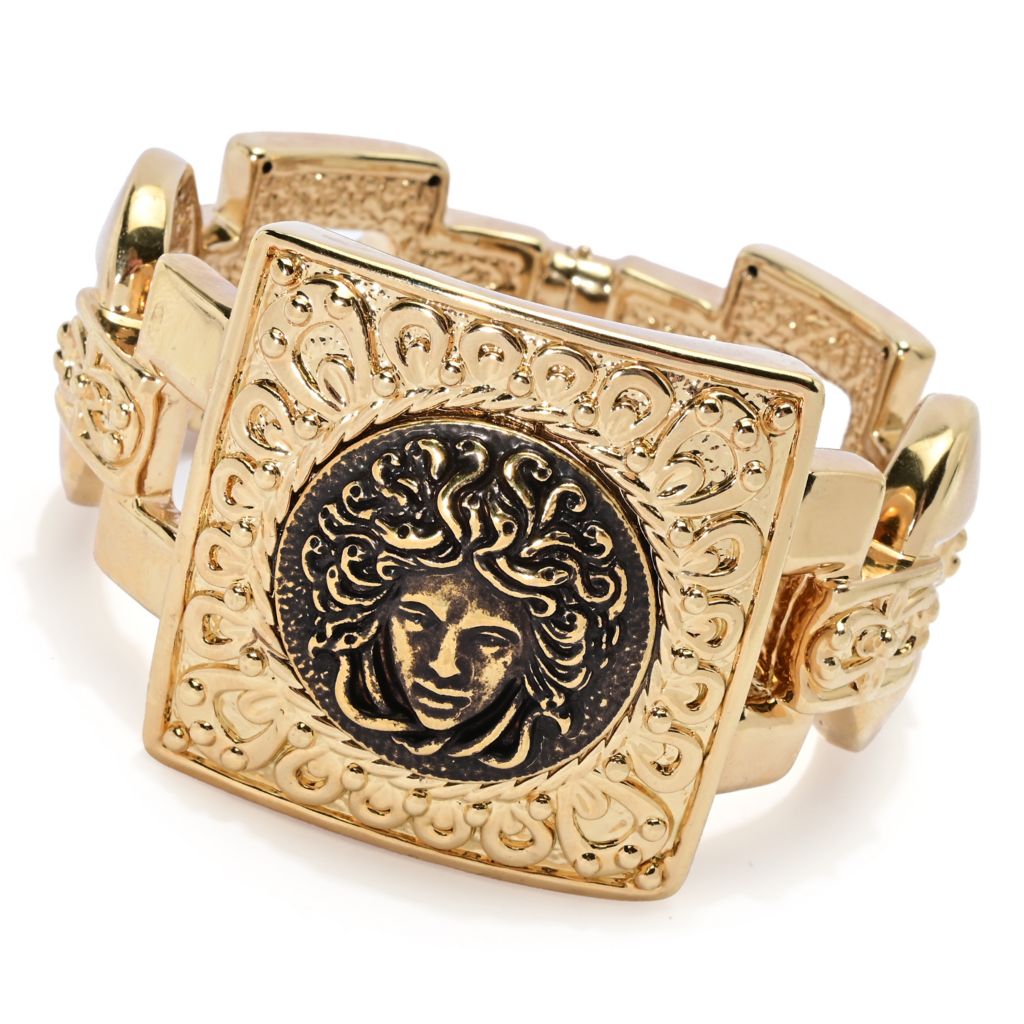 Graziella Choice of Plating Electroform Medusa Graduated Cuff 8" Bracelet by Steals
