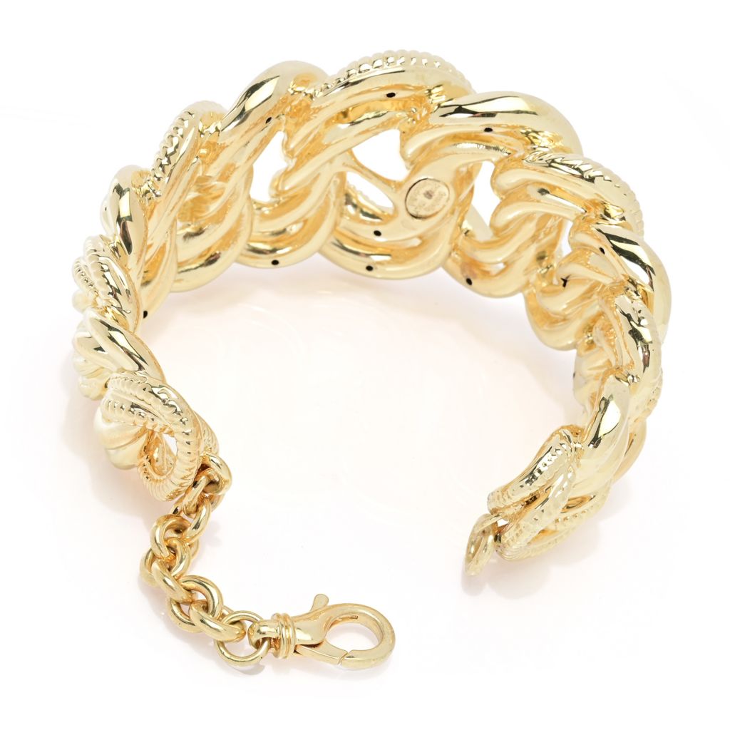 Graziella 23K Gold Plated Electroform Interlocking Rings Bracelet by Steals