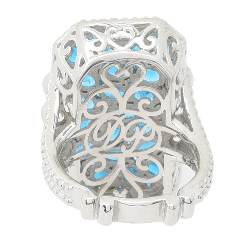 Dallas Prince 4.66ctw Neon Apatite & White Zircon Cluster Elongated Ring by Steals