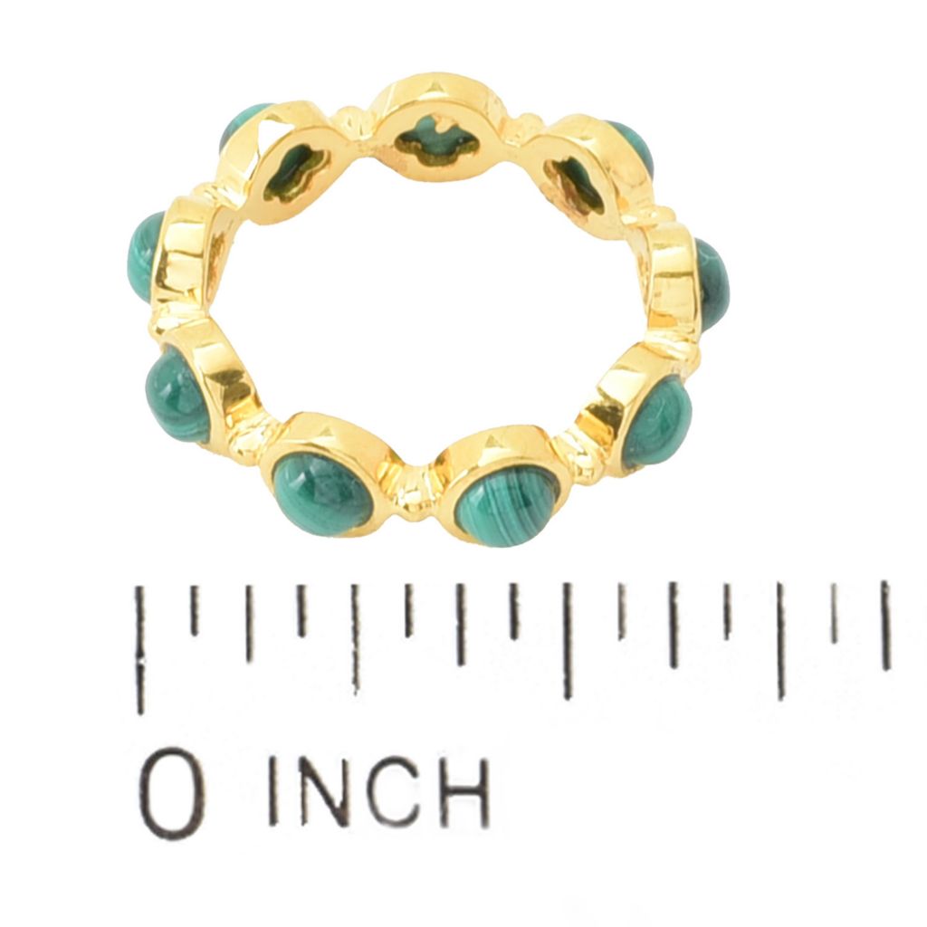 Elemental Gems 18K Gold Plated Choice of Gemstone Eternity Band Ring by Steals