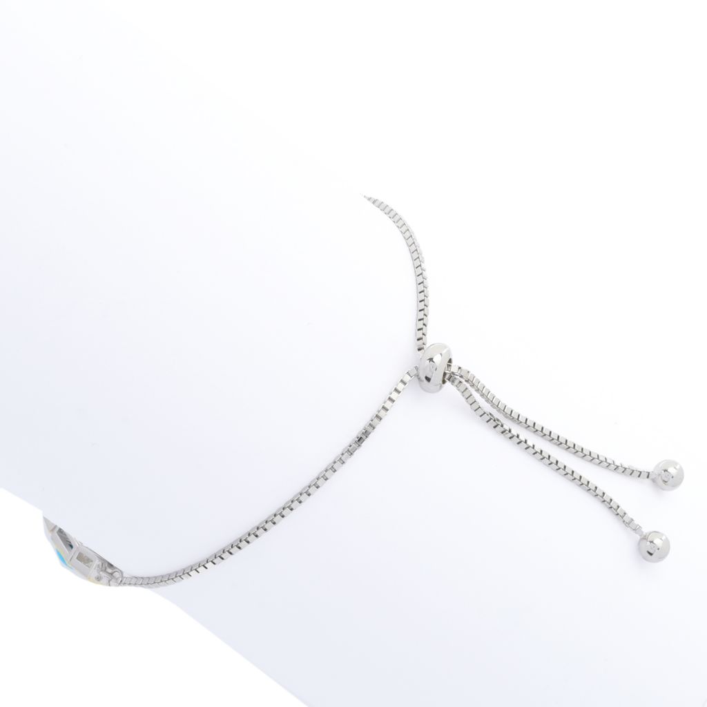 Elemental Gems Sleeping Beauty Turquoise & White Topaz Bolo Bracelet by Steals