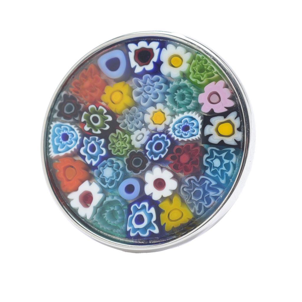 Il Murano di Francesca Sterling Silver 23.9mm Murano Glass Disc Ring by Steals