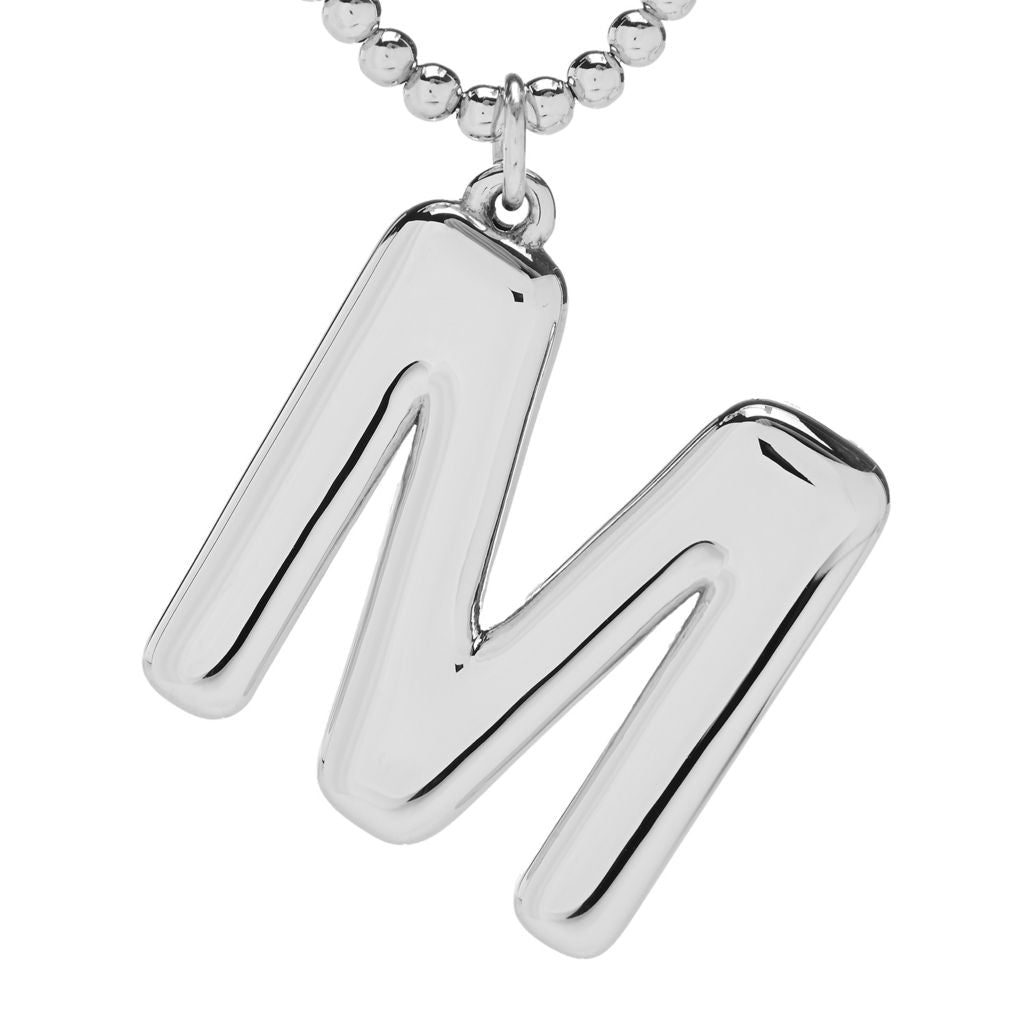 Sorrento Italian Silver Choice of Initial Pendant w/ 4mm Beaded Chain by Steals
