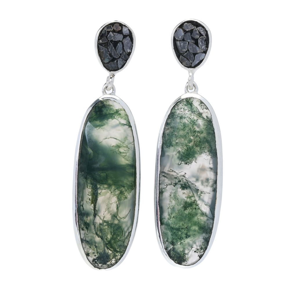 Artisan Silver by Samuel B. Choice of Gem & Black Diamond Drop Earrings by Steals