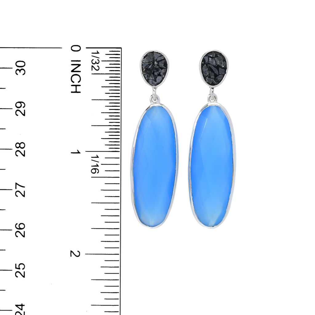Artisan Silver by Samuel B. Choice of Gem & Black Diamond Drop Earrings by Steals