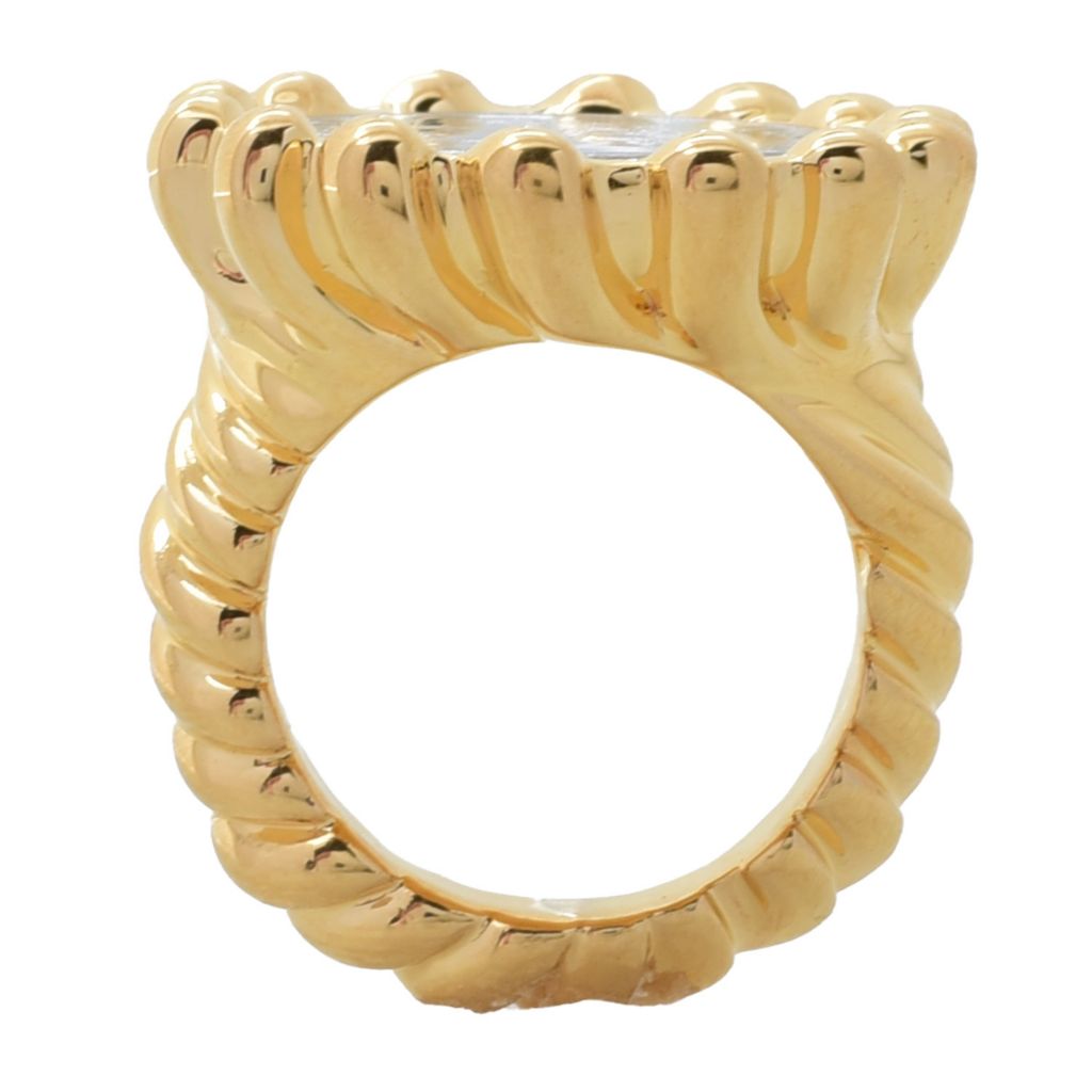VOGA Collection 18K Gold Electroform Torchon Genuine Lira Coin Ring by Steals