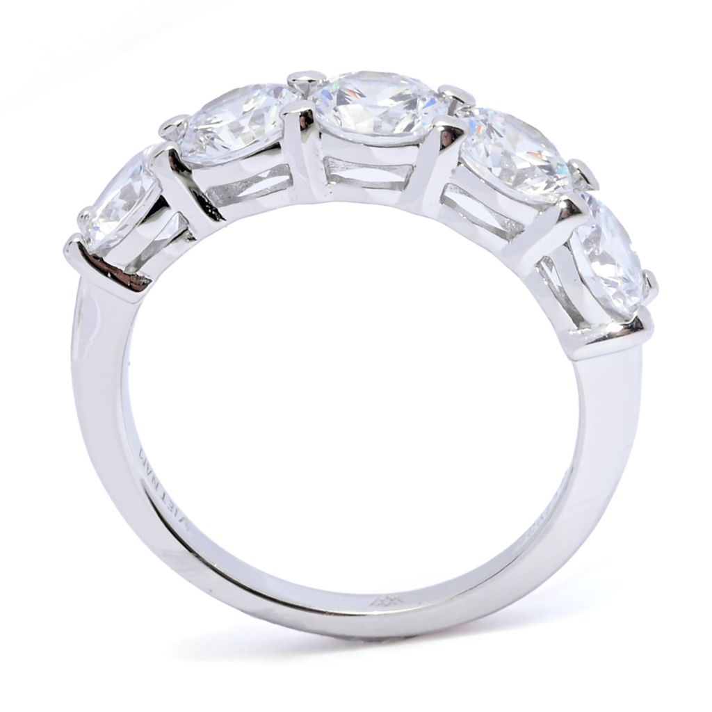 Brilliante Platinum Plated 0.75 DEW Simulated Diamond 5-Stone Ring by Steals