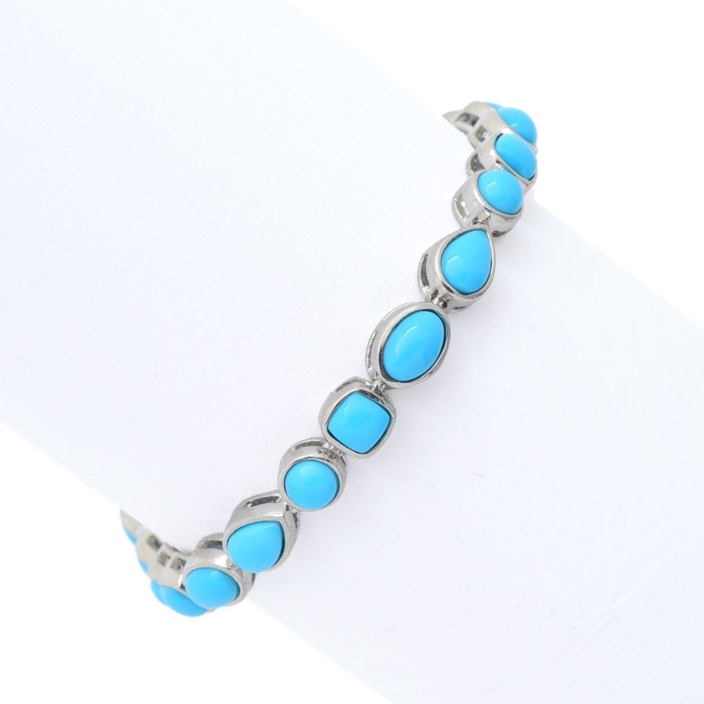 Elemental Gems Multi Shape Sleeping Beauty Turquoise Tennis Bracelet by Steals