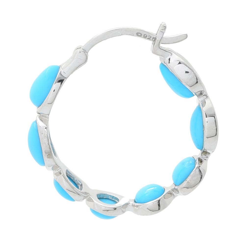Elemental Gems Multi Shape Sleeping Beauty Turquoise Hoop Earrings by Steals