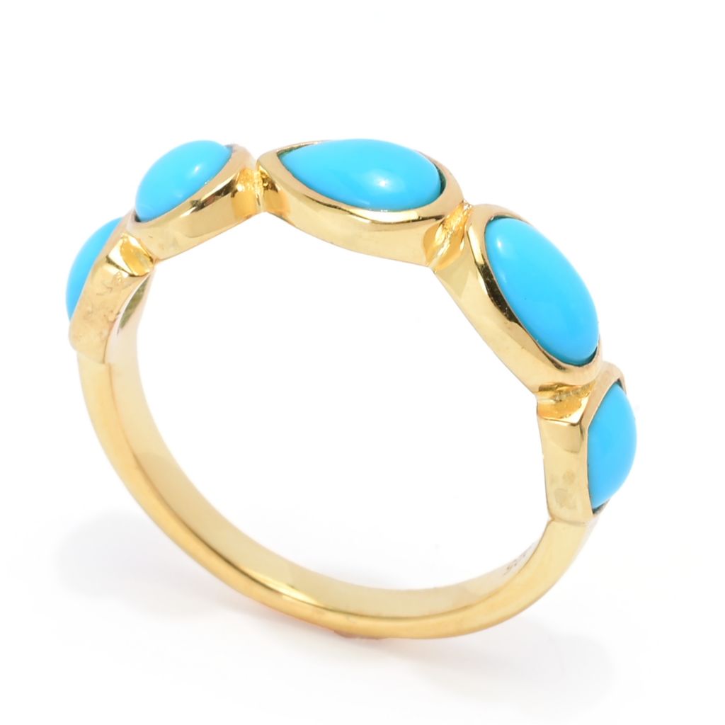 Elemental Gems Polished Multi Shape Sleeping Beauty Turquoise Ring by Steals
