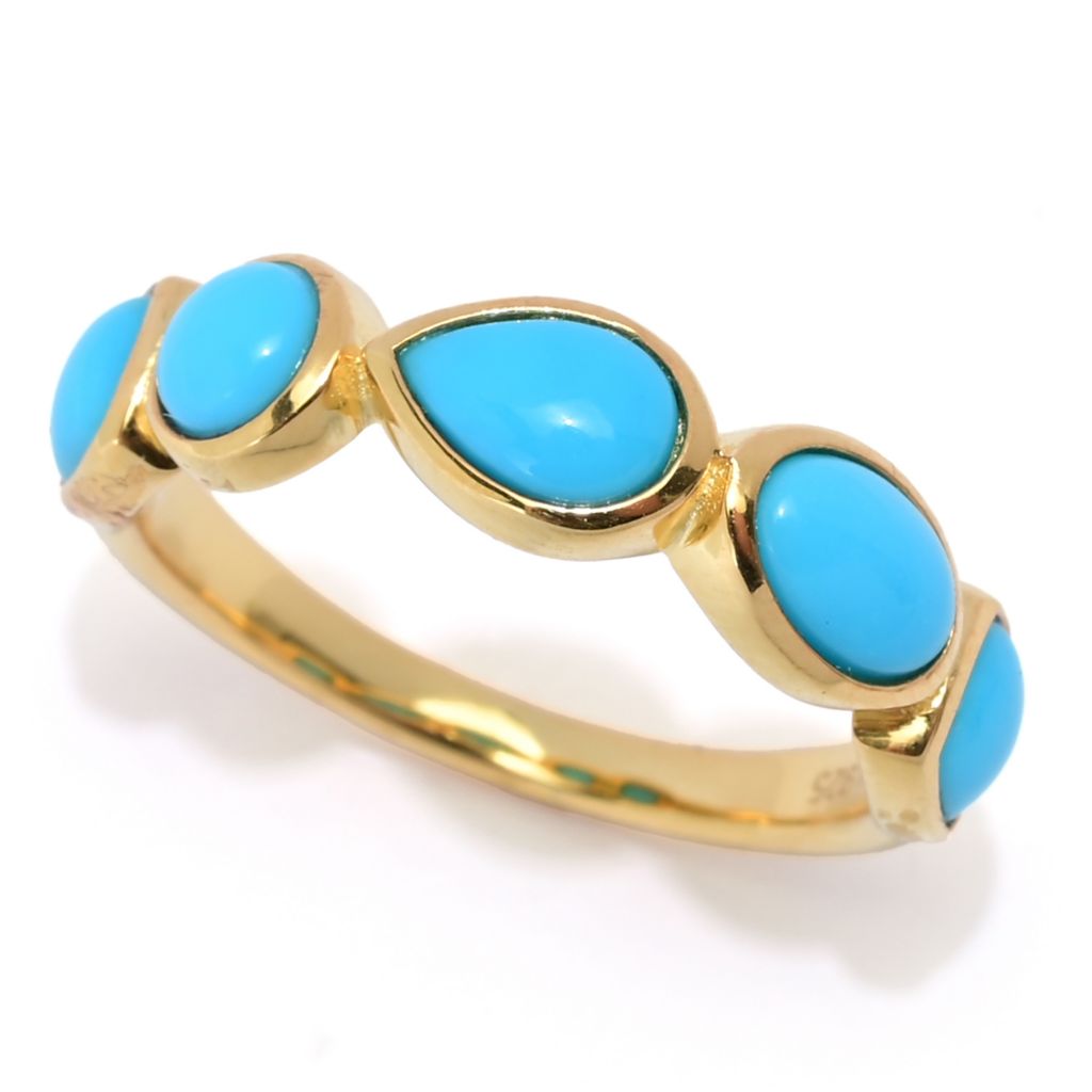 Elemental Gems Polished Multi Shape Sleeping Beauty Turquoise Ring by Steals