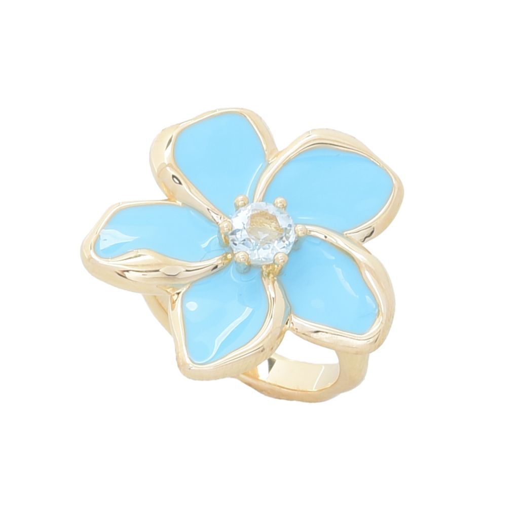 Toscana Italiana Choice of Gem & Enamel Flower Acqua Bagnata Ring by Steals