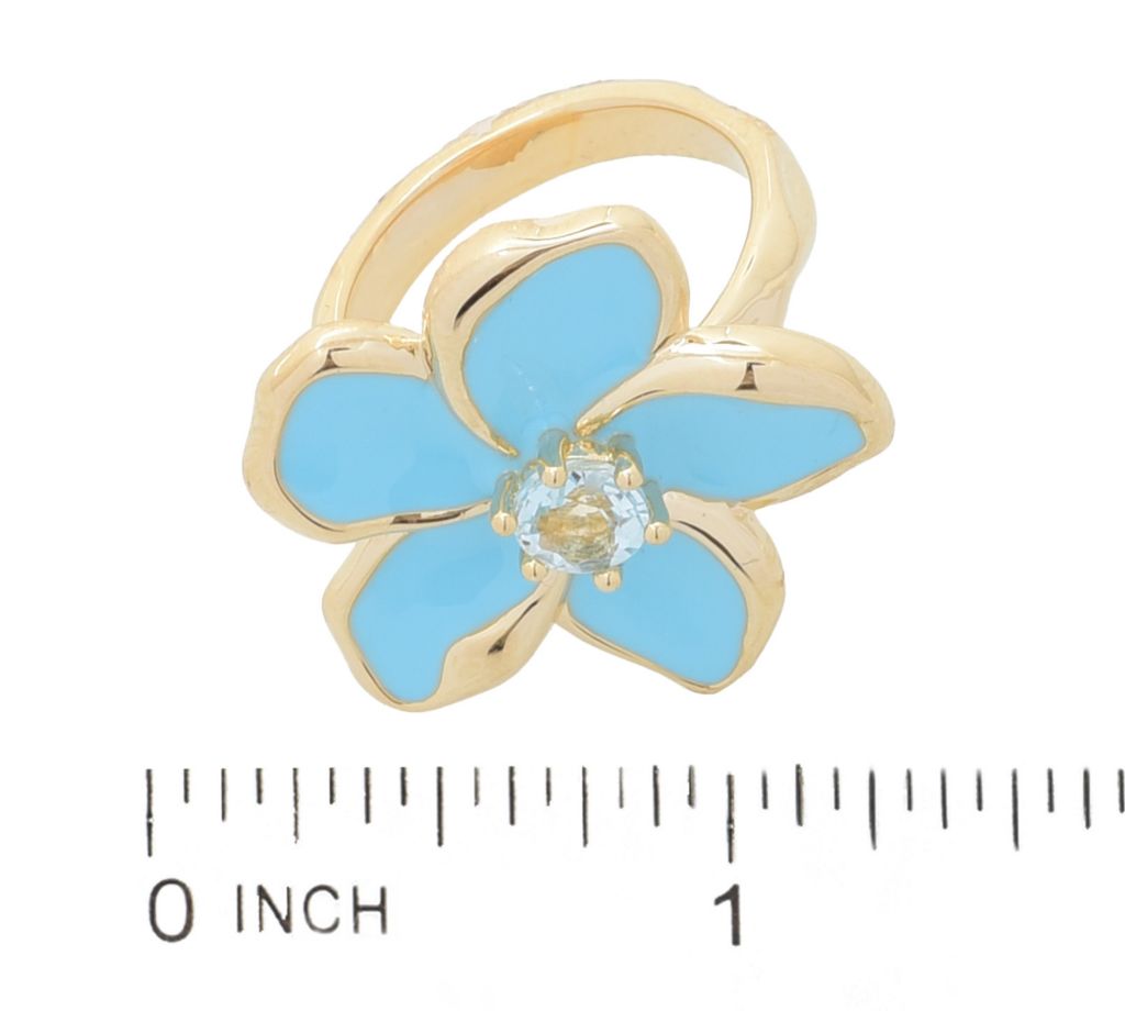 Toscana Italiana Choice of Gem & Enamel Flower Acqua Bagnata Ring by Steals