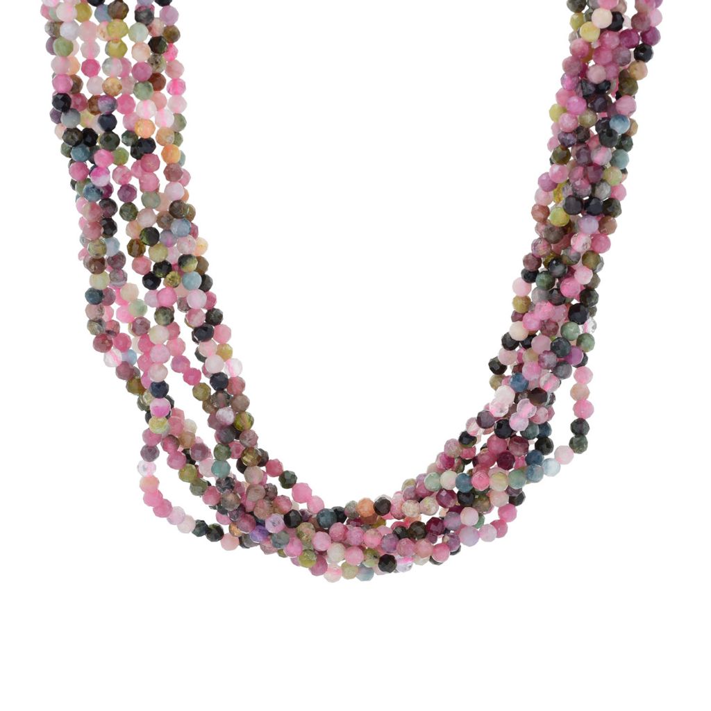 Toscana Italiana 18K Gold Plated Multi Strand Tourmaline Necklace by Steals