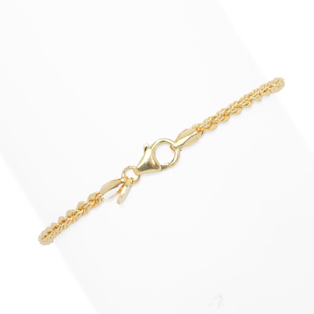 Toscana Italiana 18K Gold Plated Choice of Size Rope Chain Bracelet by Steals
