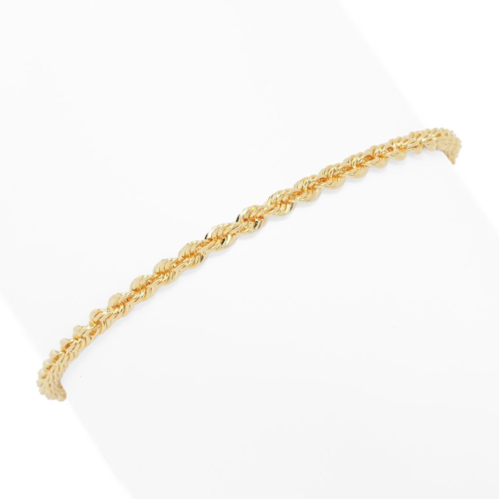 Toscana Italiana 18K Gold Plated Choice of Size Rope Chain Bracelet by Steals