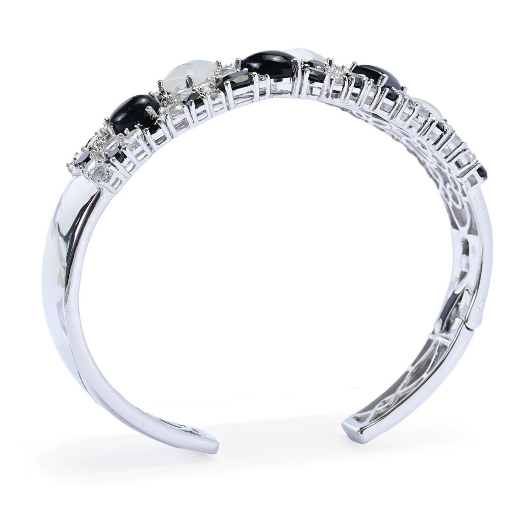 Gem Treasures Sterling Silver Choice of Gemstone Combo Cuff Bracelet by Steals