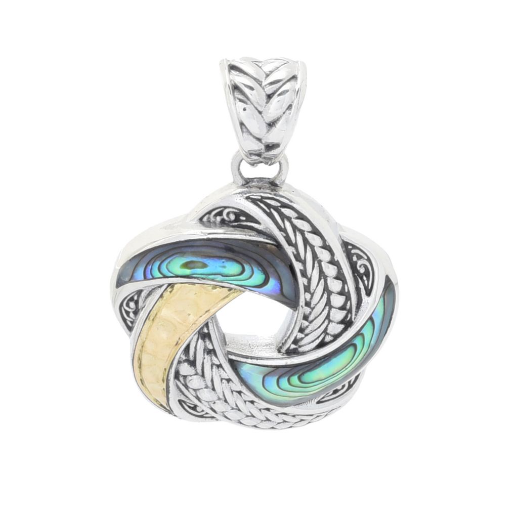 Artisan Silver by Samuel B. 18K Gold Accented Abalone Love Knot Pendant by Steals