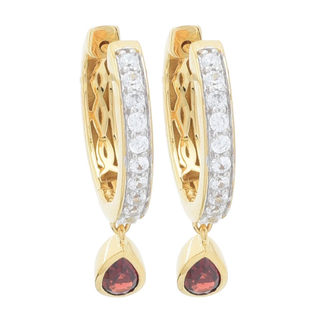 Gem Treasures 18K Vermeil 2.12ctw Garnet & Zircon Charm Earrings by Steals