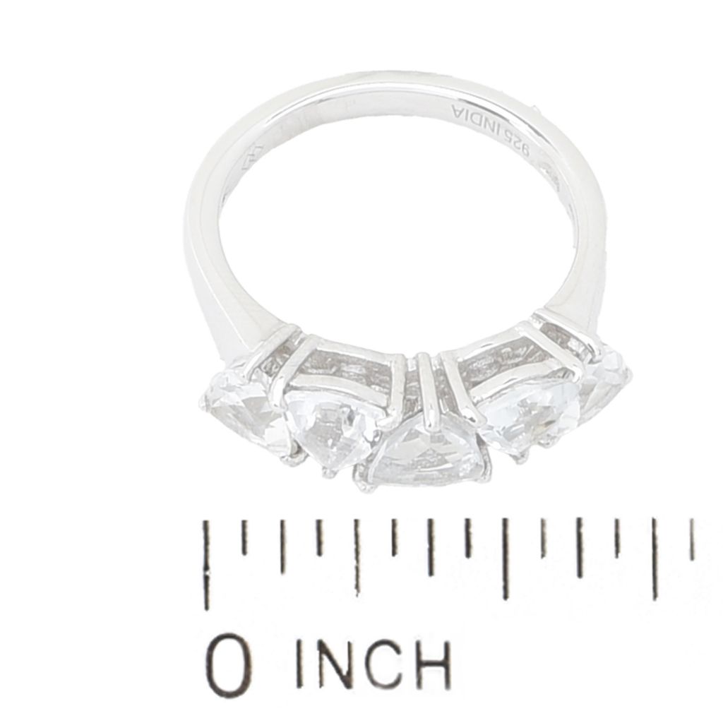 Gem Treasures 2.75ctw Trillion Cut White Topaz 5-Stone Ring by Steals