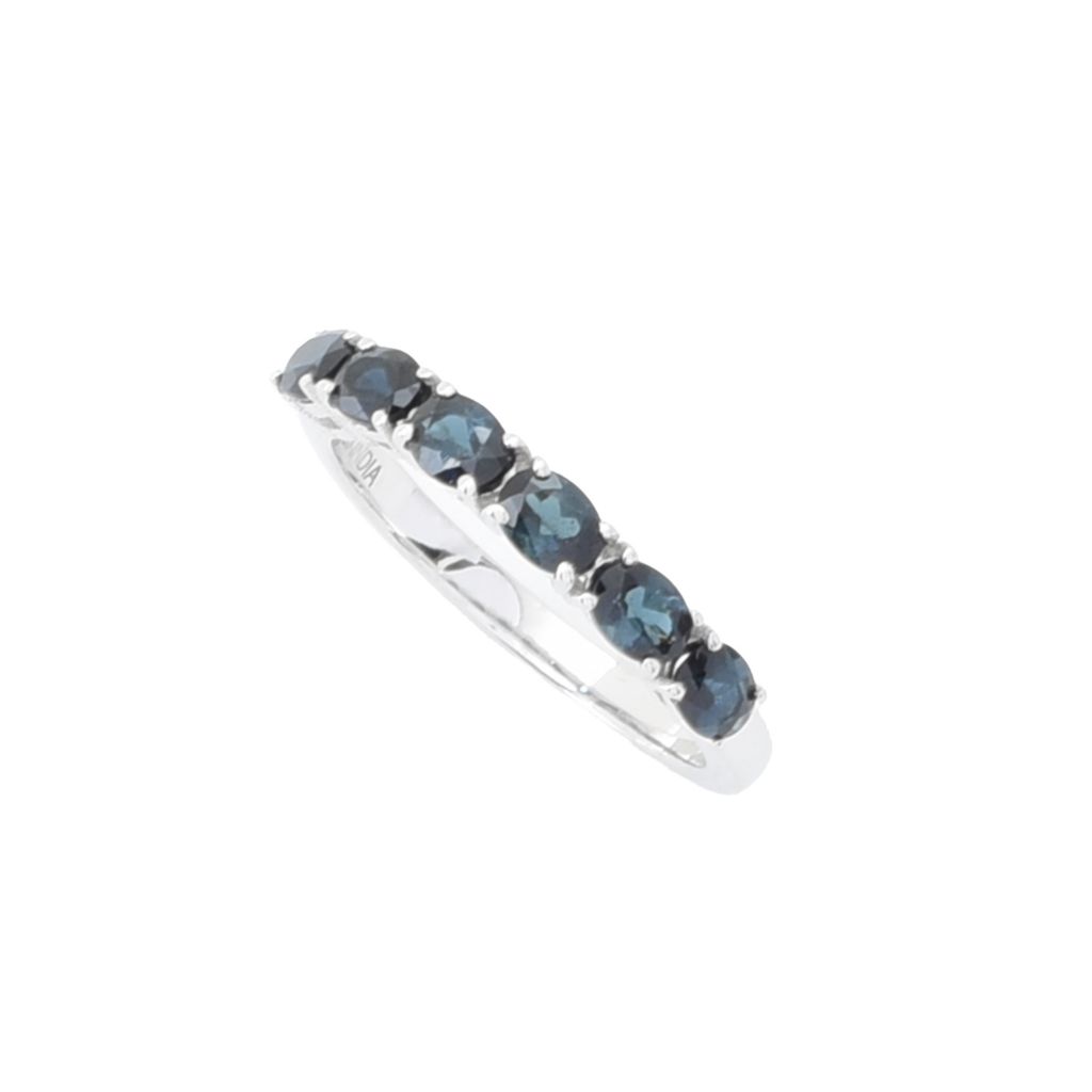 Gem Treasures Sterling Silver 1.02ctw Indicolite 6-Stone Band Ring by Steals