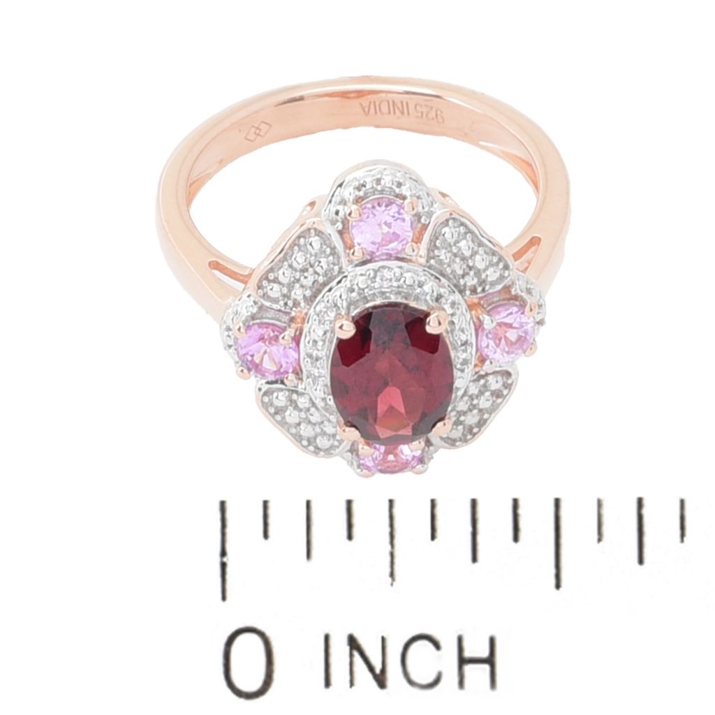 Gem Treasures "Sweetheart" 1.11ctw Garnet, Pink Sapphire & Zircon Ring by Steals