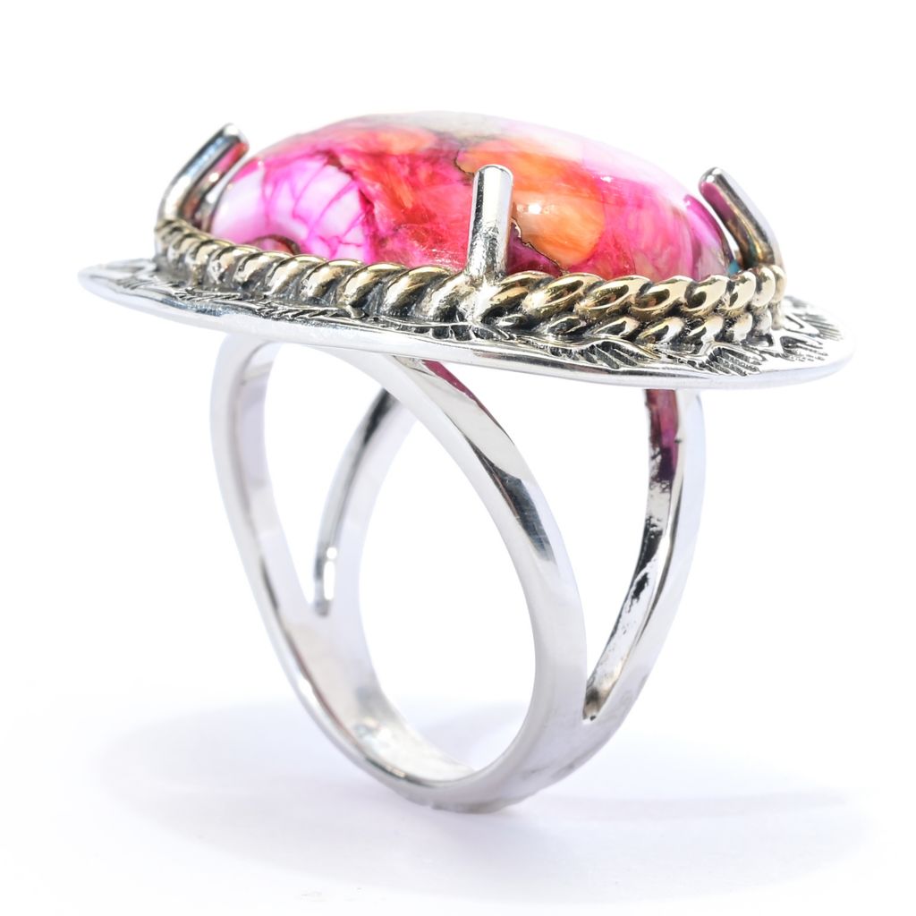 Southwest Elements Choice of 25x18mm Oval Gemstone East-West Ring by Steals