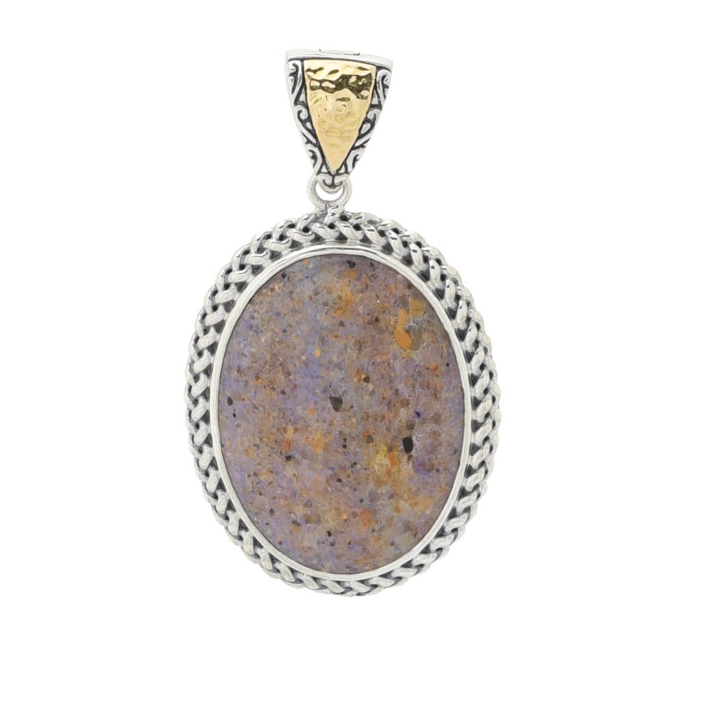 Artisan Silver by Samuel B. 30x22mm Louisiana Opal Enhancer Pendant by Steals