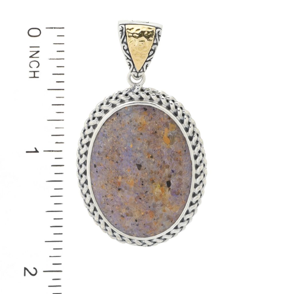 Artisan Silver by Samuel B. 30x22mm Louisiana Opal Enhancer Pendant by Steals