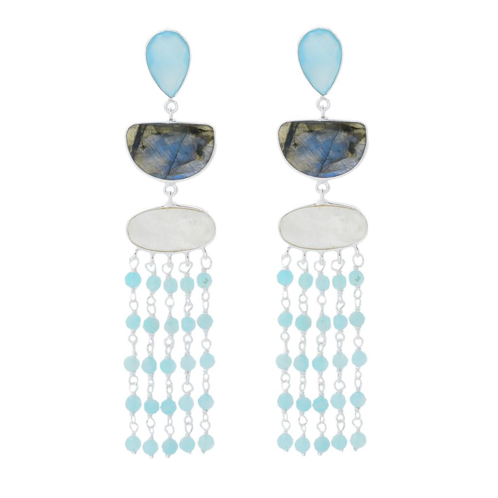 Artisan Silver by Samuel B. Choice of Gemstone Chandelier Earrings by Steals