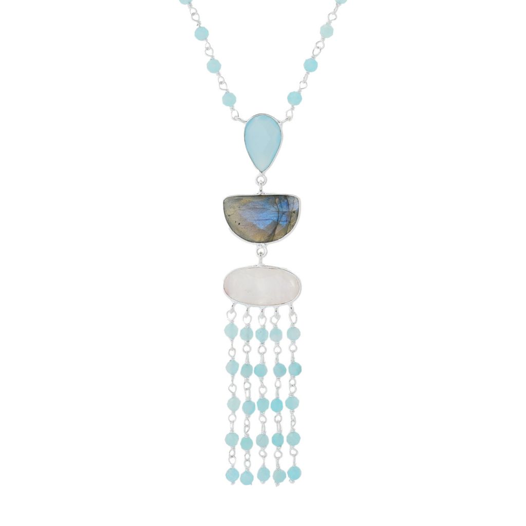 Artisan Silver by Samuel B. Choice of Gemstone Pendant w/ Chain 3.4 grams by Steals