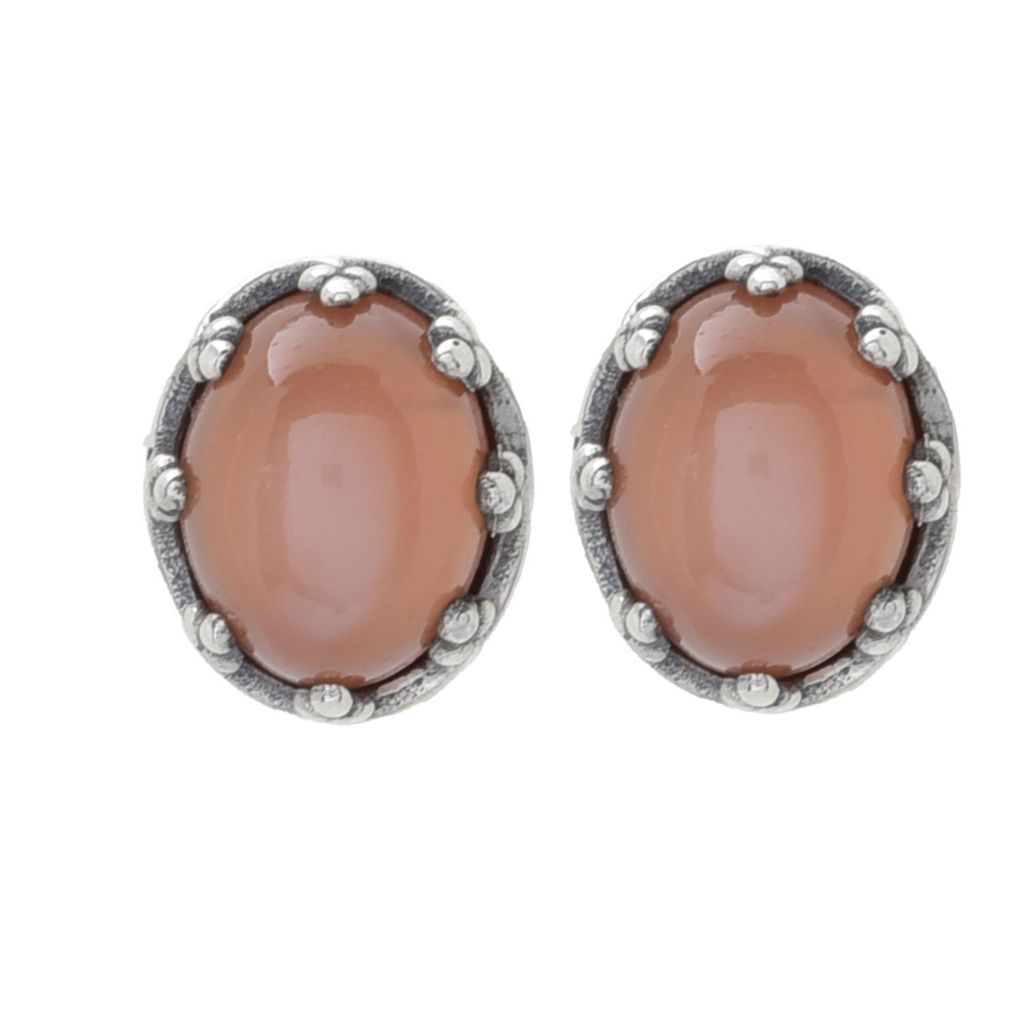 Artisan Silver by Samuel B. Choice of 9x7mm Oval Gemstone Stud Earrings by Steals