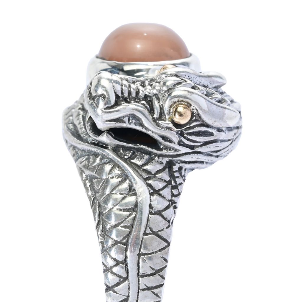 Artisan Silver by Samuel B. Choice of Gemstone Dragon Ring by Steals