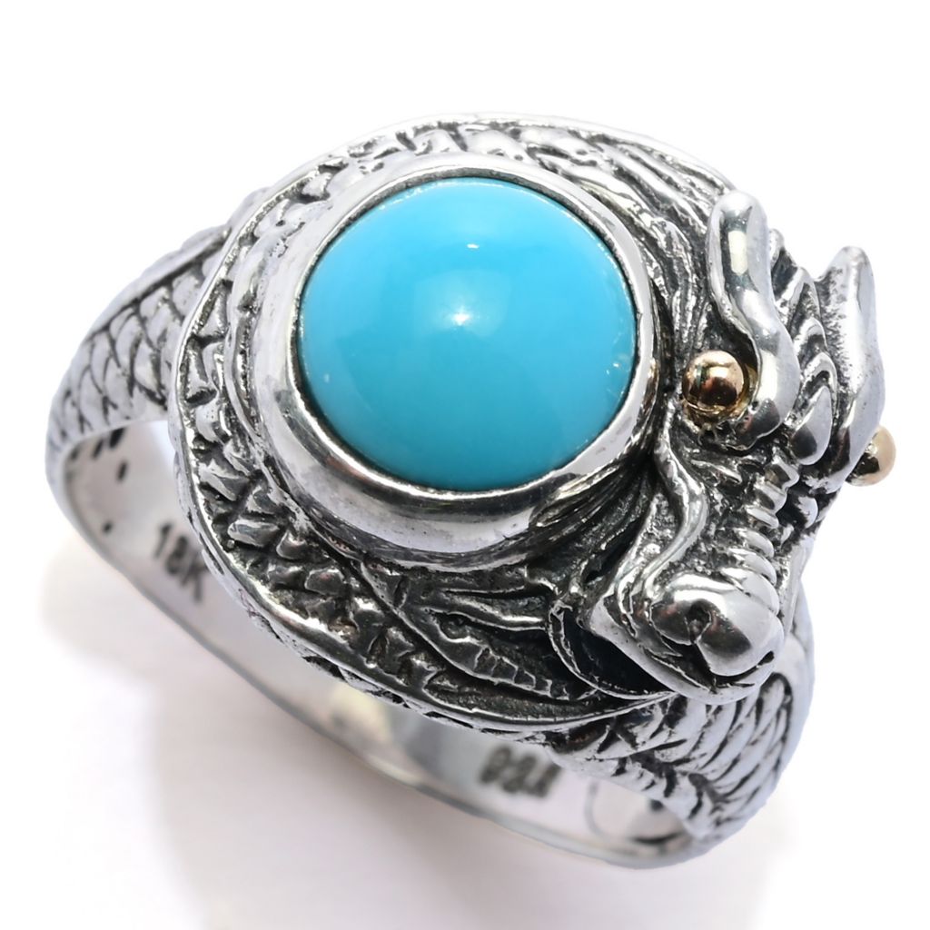 Artisan Silver by Samuel B. Choice of Gemstone Dragon Ring by Steals