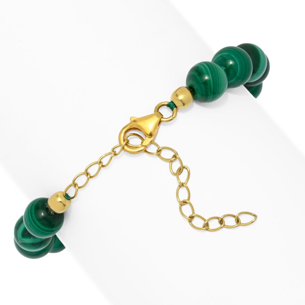 Gem Treasures 18K Vermeil Choice of Gemstone Bead Stretch Bracelet by Steals