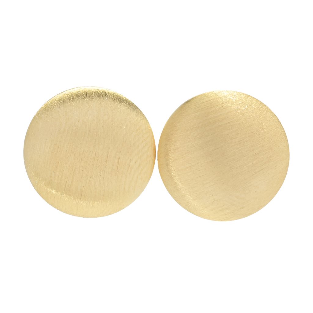 Toscana Italiana 18K Gold Plated Setosa Finish Button Stud Earrings by Steals