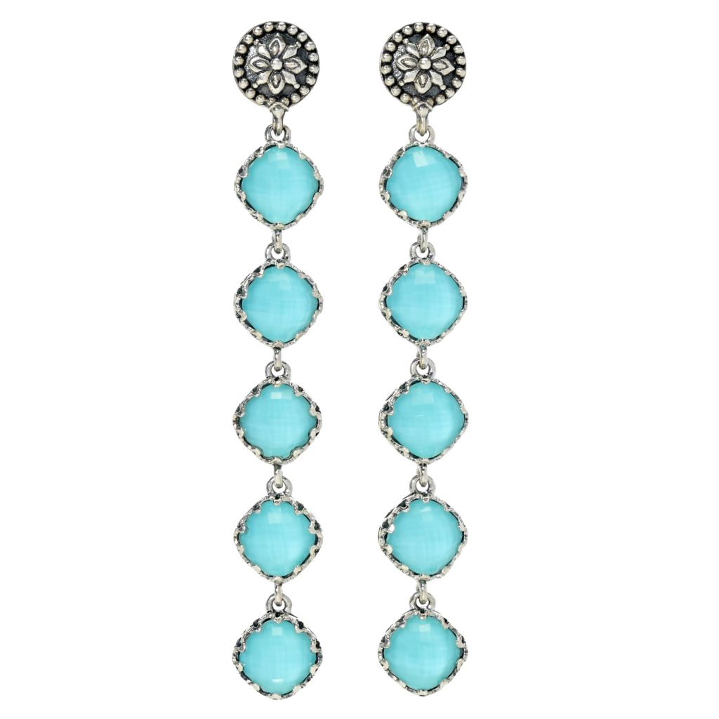 Konstantino Choice of Gemstone & Rock Crystal Doublet 3" Dangle Earrings by Steals