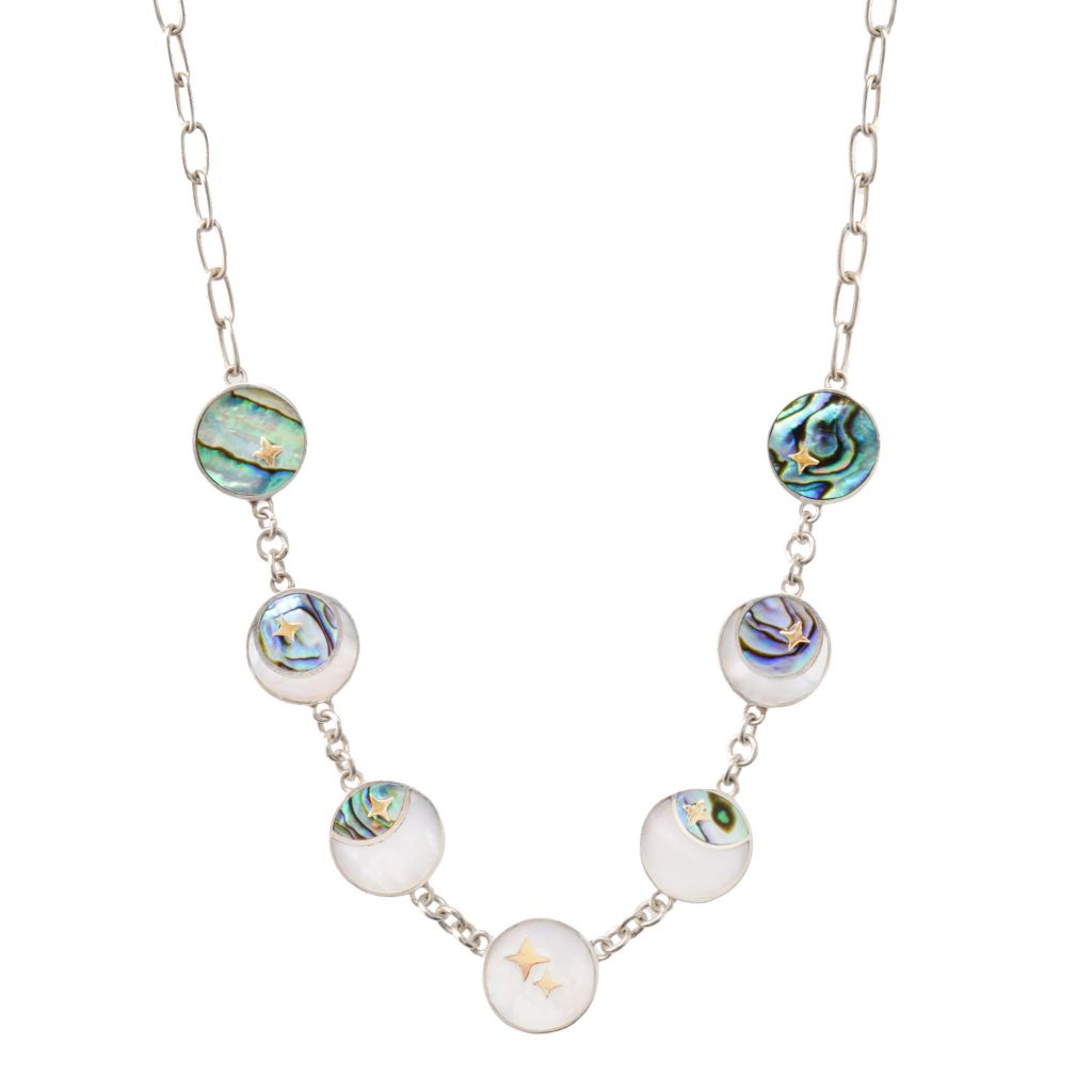 Artisan Silver by Samuel B. Abalone & Mother-of-Pearl Moon Phase Necklace by Steals