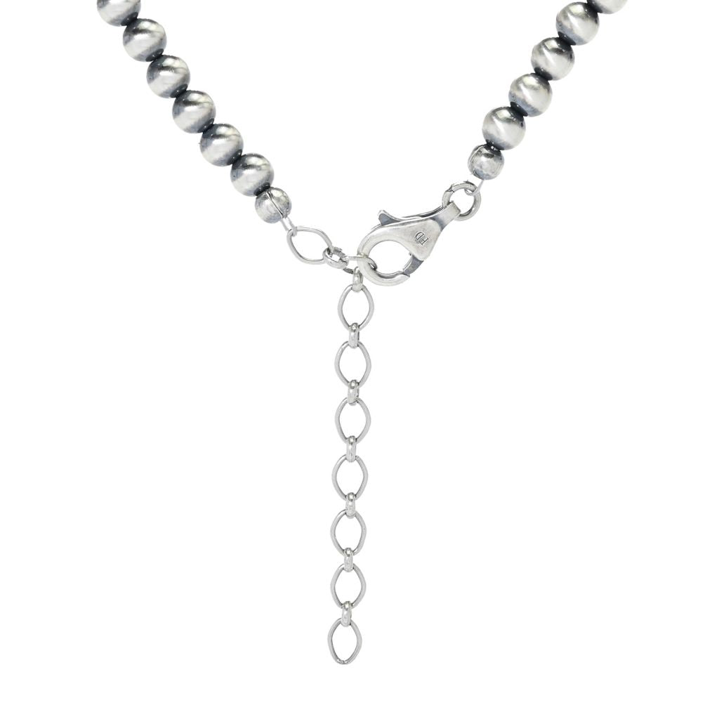 Southwest Elements 20x20mm Heart Shape Larimar & Navajo Pearl Beaded Necklace by Steals