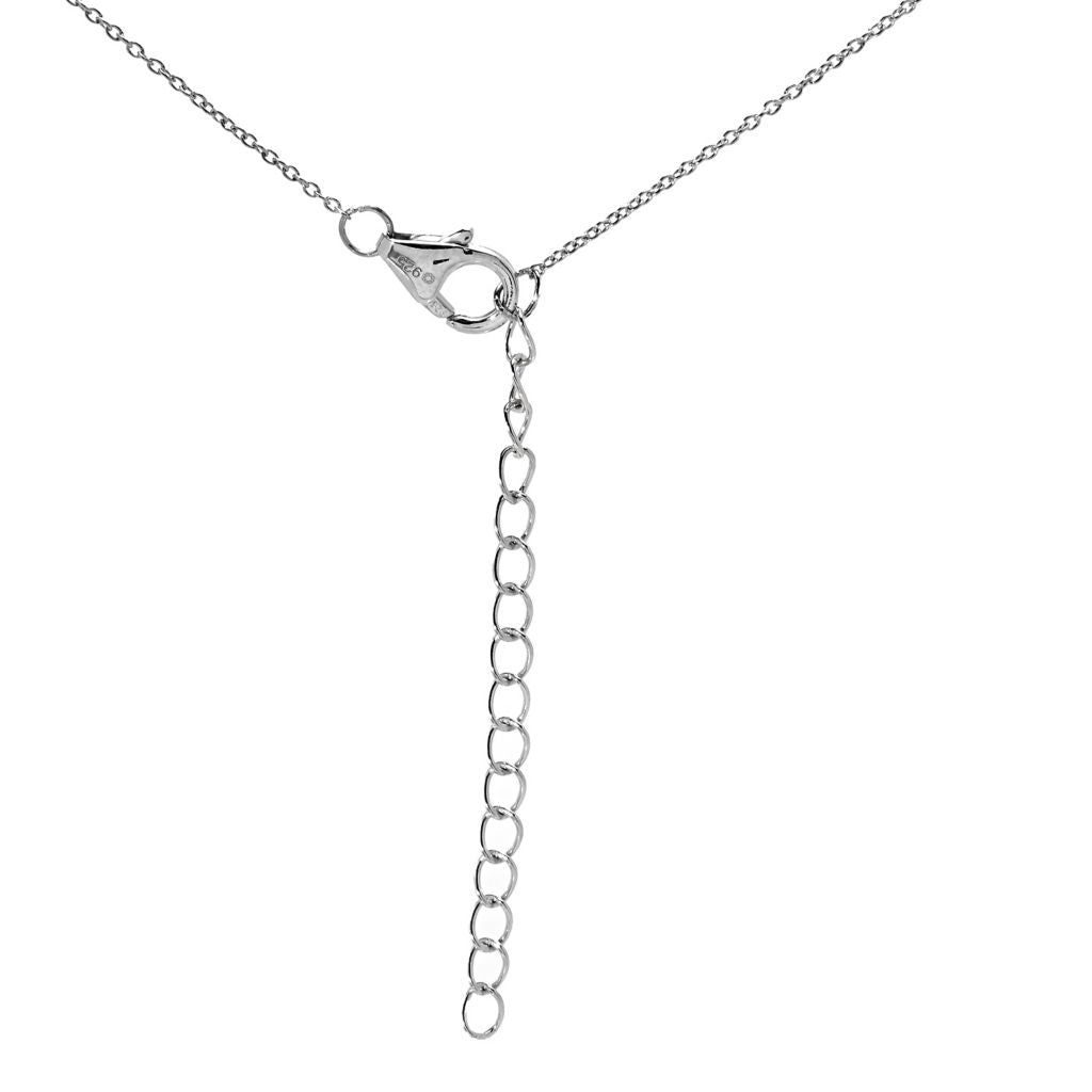 Sterling Silver Choice of Zodiac White Zircon & Black Enamel Pendant w/ Chain by Steals