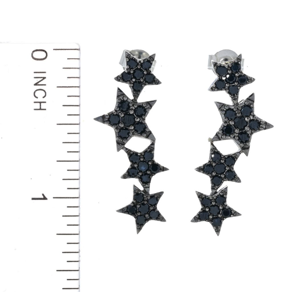 Platinum Plated Choice of Gemstone Shooting Stars Dangle Earrings by Steals