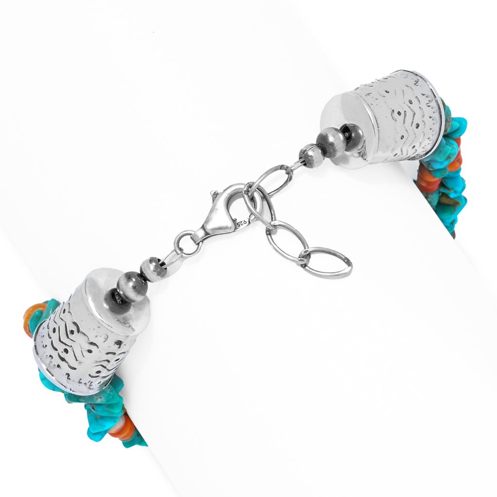 Southwest Elements Kingman Turquoise & Spiny Oyster Beaded Bracelet by Steals